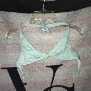 Pualani blue-tone Hibiscus flower bikini top Only